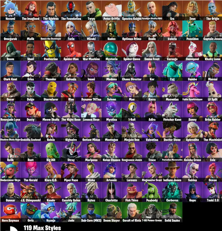 F971 271 Skins, Major Glory, Shooting Starstaff, Verve, Raise The Cup, TIE Whisper, Exclusive Sets, 292 Pickaxes 